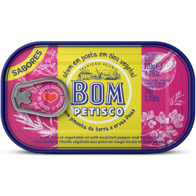 Filete de Atum Bom Petisco com Pimenta Local e Ervas Finas