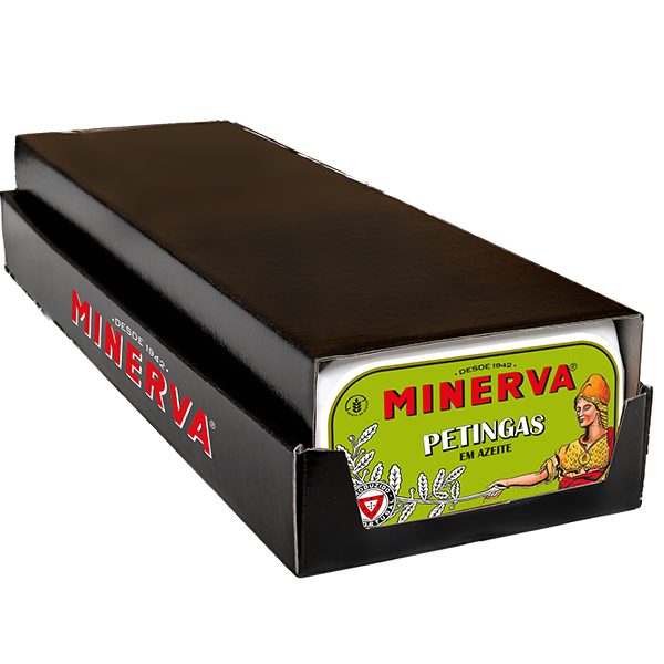 Minerva Petingas in Olive Oil – box of 15 tins