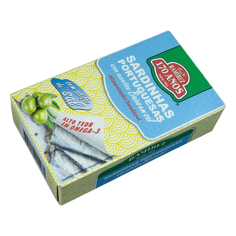 Sardinhas em azeite com baixo teor de sal