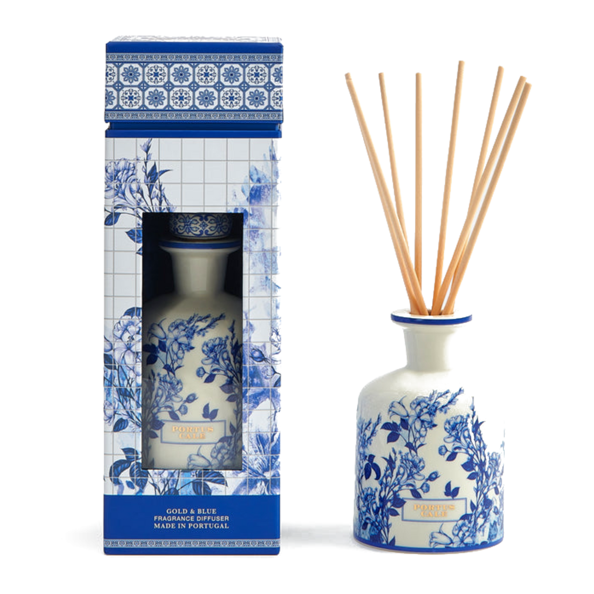 Portus Cale Gold & Blue fragrance diffuser by Castelbel
