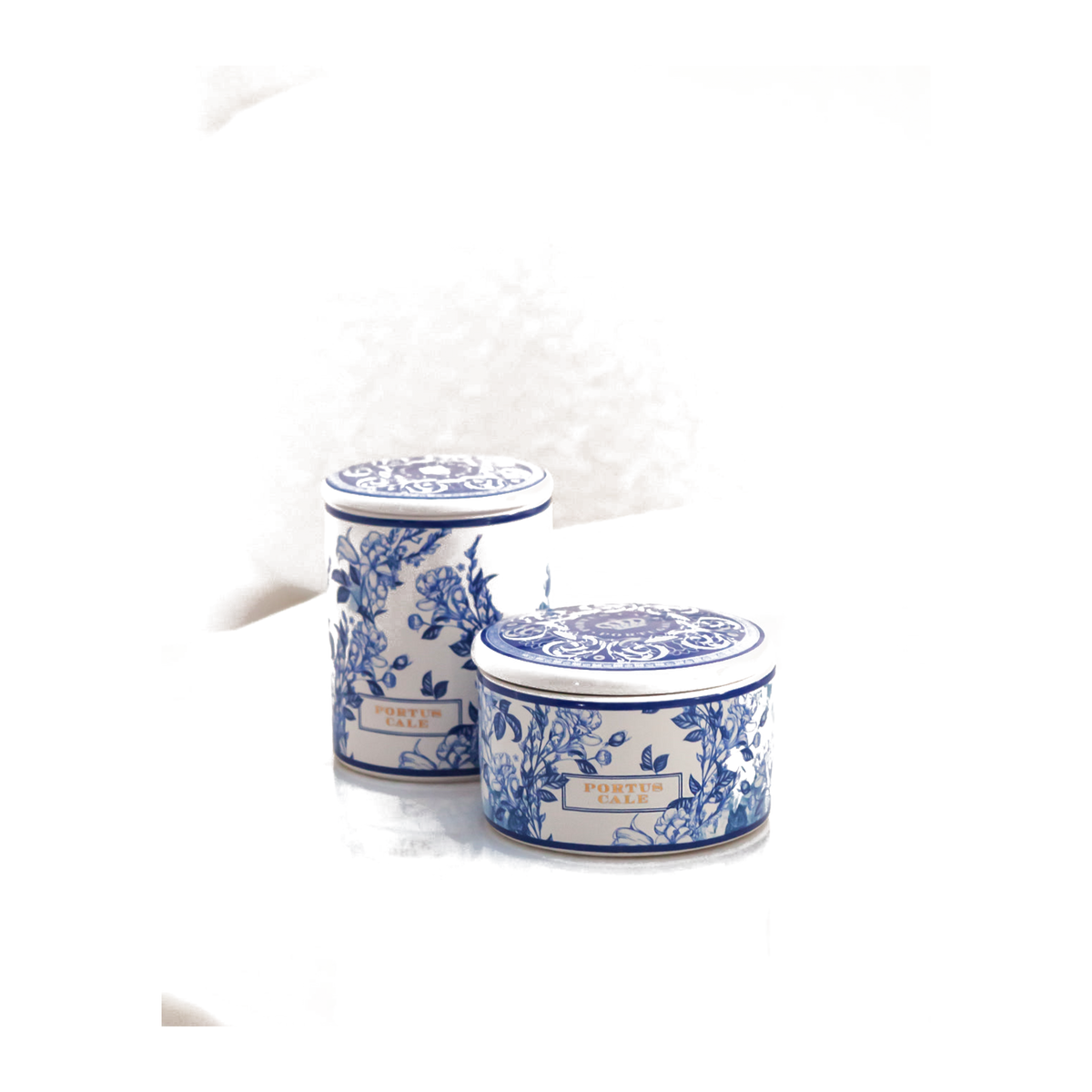 Portus Cale Gold & Blue Scented Candle 210g with Jewel Box Soap – official styled view