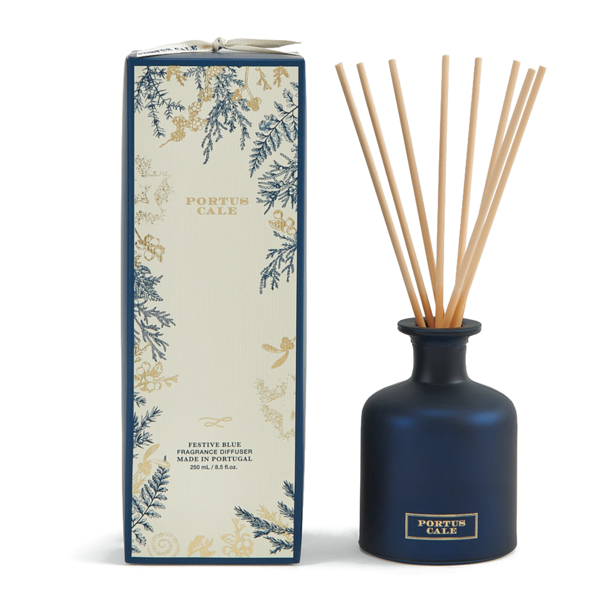 Portus Cale Festive Blue fragrance diffuser 250ml with reeds and gift box