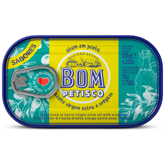Atum Bom Petisco em Azeite Virgem Extra com Orégãos