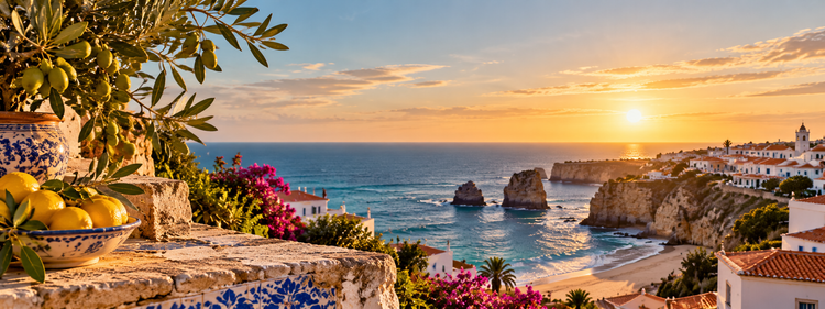 Portuguese Atlantic coast at golden hour for Best Sellers collection banner