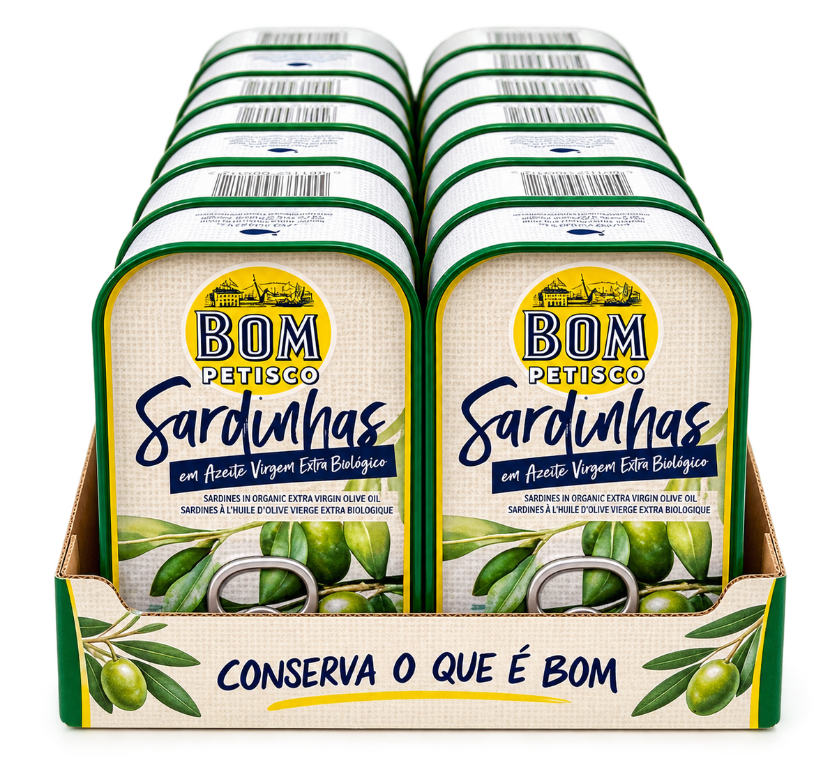 Bom Petisco BIO Sardines in Olive Oil - Box of 16 tins