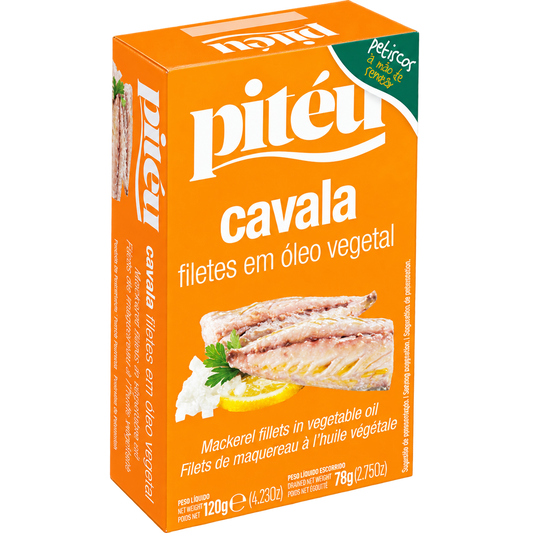 Pitéu mackerel fillets in vegetable oil 120g