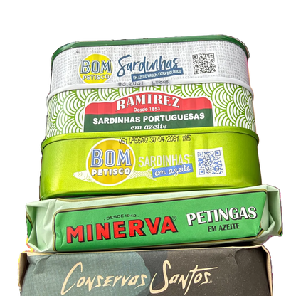 Portuguese sardines tasting bundle – five tins in olive oil
