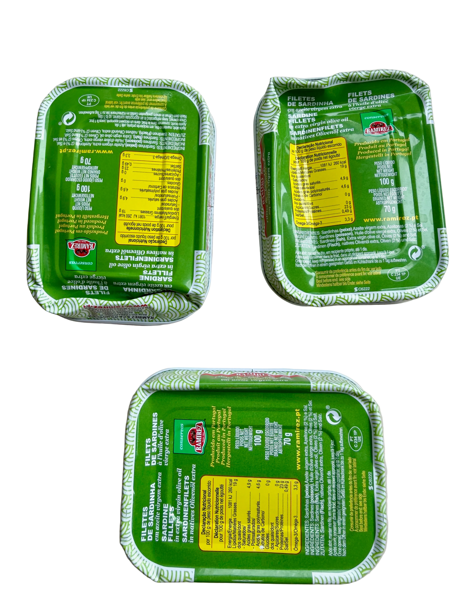 Ramirez boneless sardine fillets in extra virgin olive oil (Ugly Tin)