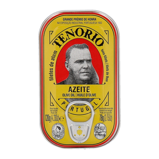 Tenório Tuna Fillets in Olive Oil 120g – classic yellow Portuguese tin