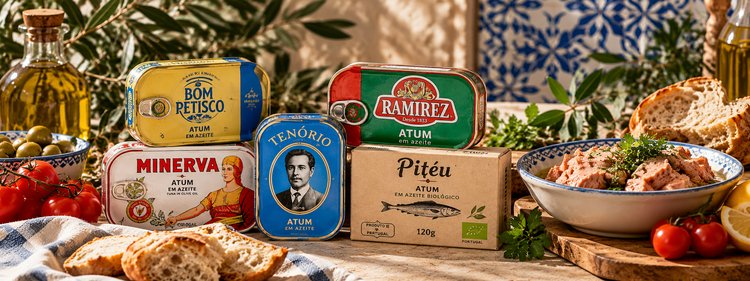 Portuguese tuna collection with Bom Petisco, Ramirez, Minerva, Tenório and Pitéu